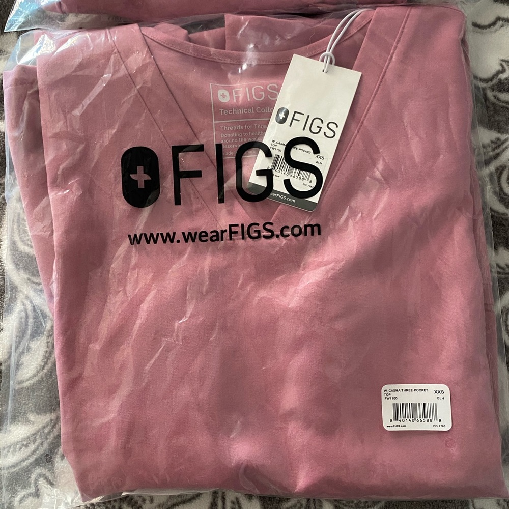 BNIB! FIGS chalk pink XXS casma + yola scrub set - Picture 2 of 5